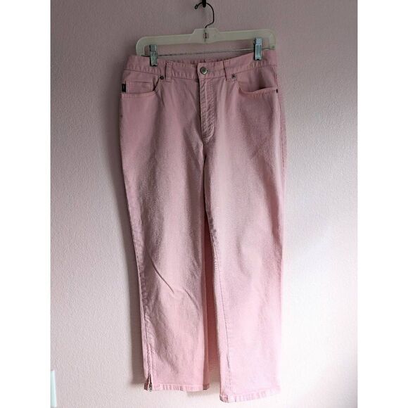Lauren Jeans Co. Size 8, pink jeans with zipper at ankles - Picture 1 of 6
